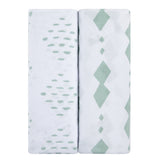 Bassinet Sheet Set - Sage Diamond - HoneyBug 