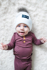 HENLEY LONG SLEEVE- Black Cherry - HoneyBug 