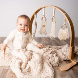 2 pc. zipper footie set | ivory & heather grey - HoneyBug 
