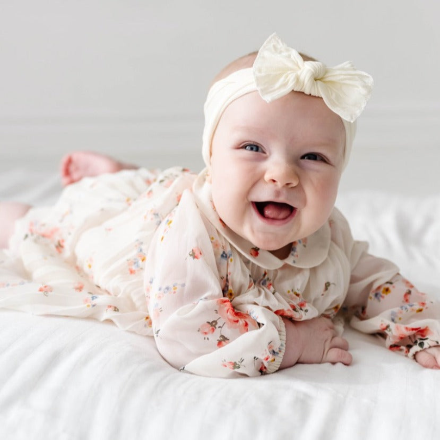 Baby Bloom Bows: Ivory - HoneyBug 