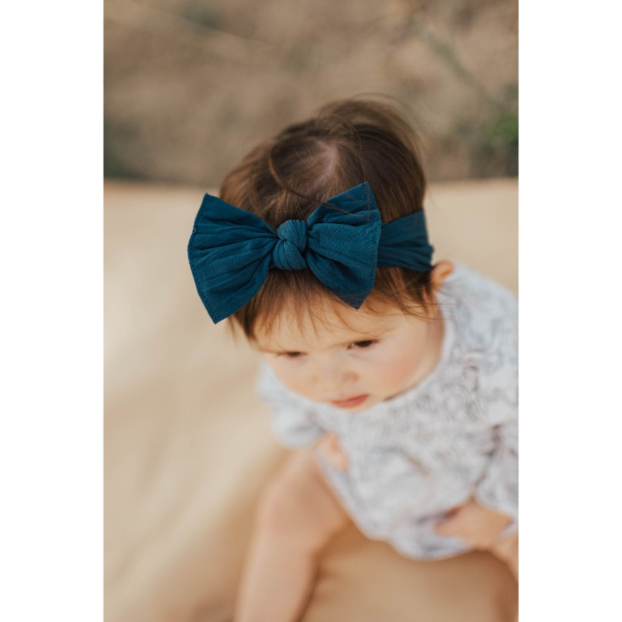 Baby Bloom Bows: Slate Blue - HoneyBug 