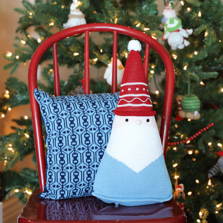 Santa Cone Pillow, 15", Blue