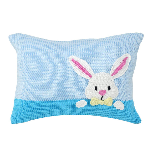 Bunny Peekaboo Mini Pillow, Blue