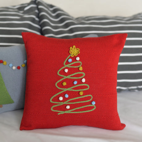 Spiral Holiday Tree Pillow 12"