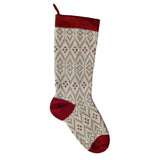 Ecru Patterned Stocking with Red Details