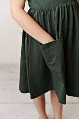 Army Green Ruffle Twirl Dress - HoneyBug 