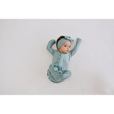 Ruffle 2 Way Zip Romper - Turquoise - HoneyBug 