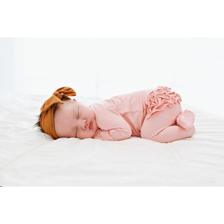 Ruffle 2 Way Zip Romper - Blush - HoneyBug 