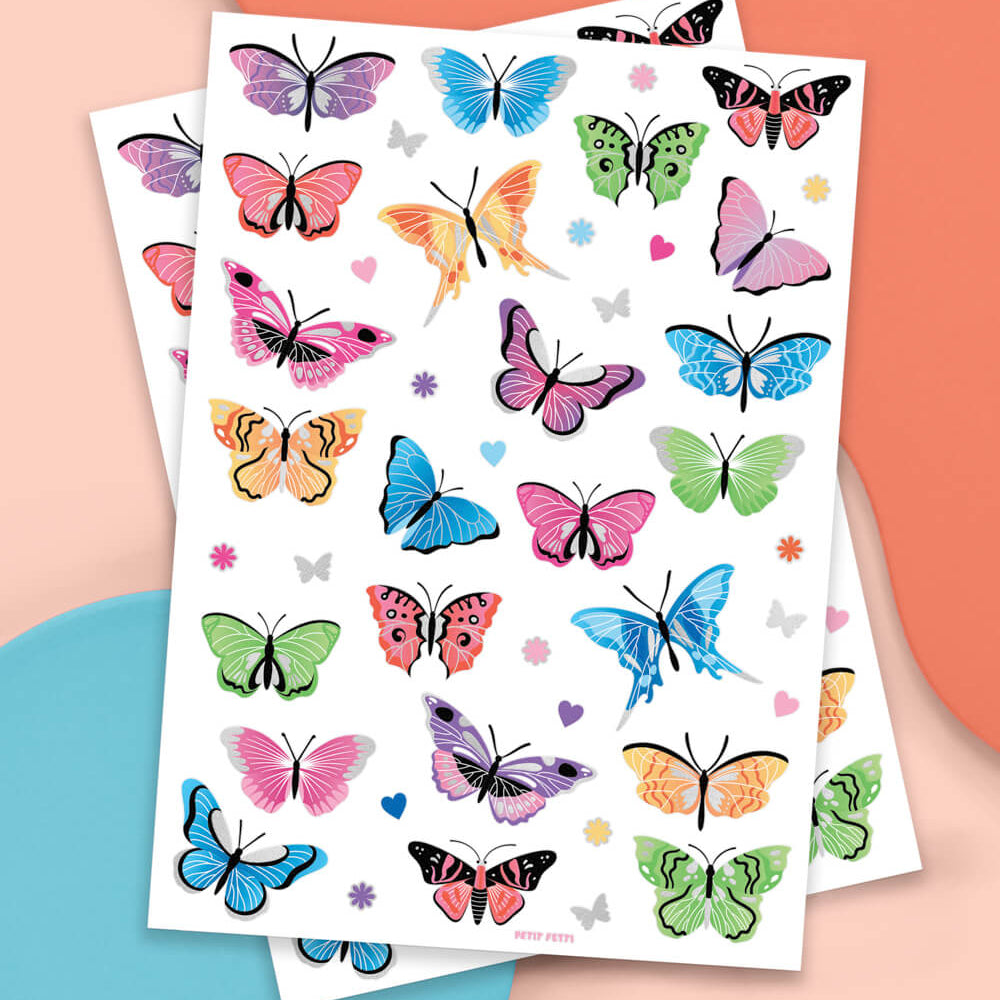 Butterfly Wishes Tats - 46 Foil Temporary Tattoos