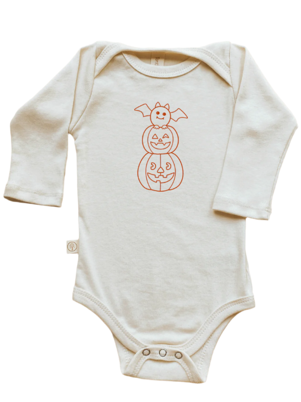 Pumpkin Stack Bat - Long Sleeve Organic Cotton Bodysuit