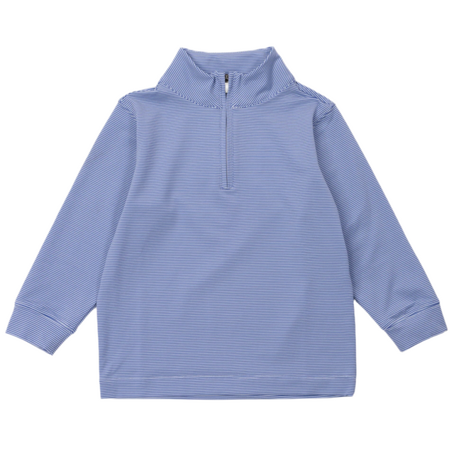 Sam Quarter Zip Pullover by LH Sport - Blue Stripes - HoneyBug 