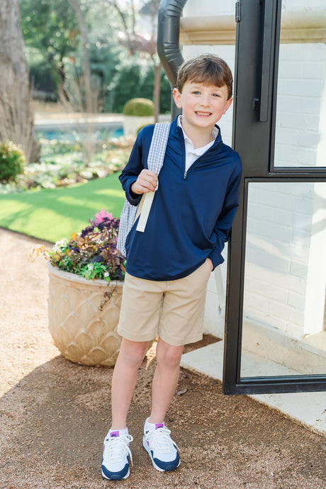 Sam Quarter Zip Pullover by LH Sport - Navy - HoneyBug 