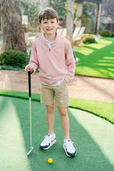 Sam Quarter Zip Pullover by LH Sport - Orange Stripes - HoneyBug 