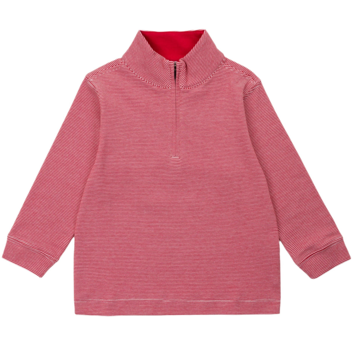 Spencer Quarter Zip Pullover - Red Stripes - HoneyBug 