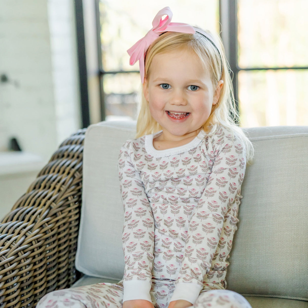 Ava Girls' Pajama Pant Set - Berkshire Batik Floral - HoneyBug 