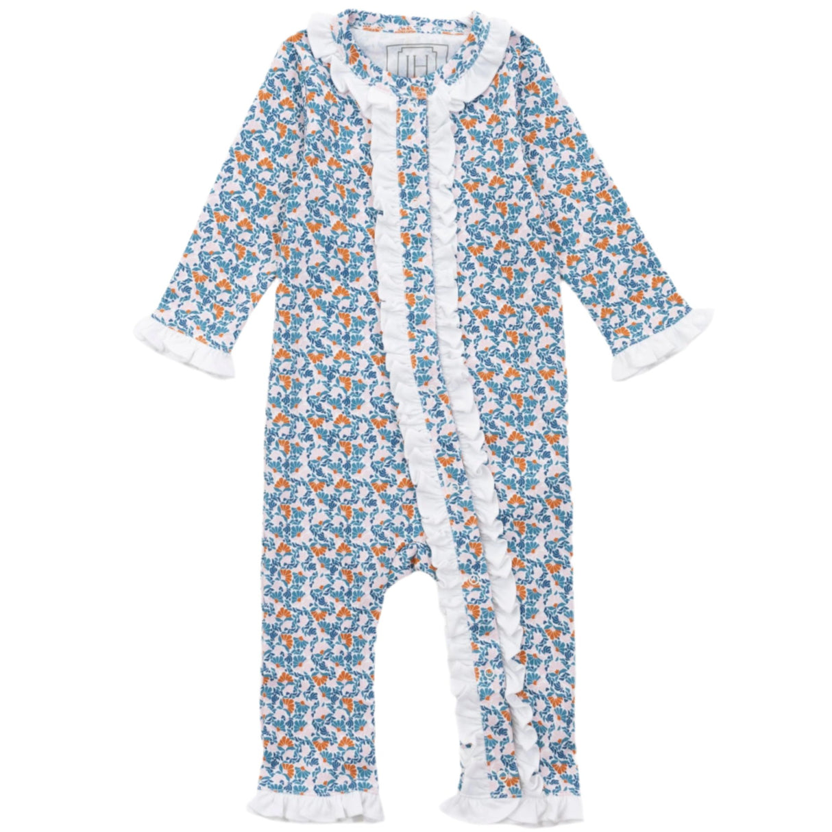 Grey Girls' Romper - Autumn Blooms