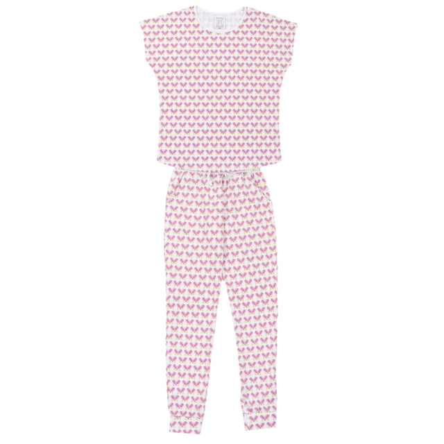 Melanie Women's Pajama Jogger Pant Set - Pickleball Pink - HoneyBug 