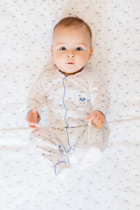 Alex the Alpaca Blue Footie - HoneyBug 