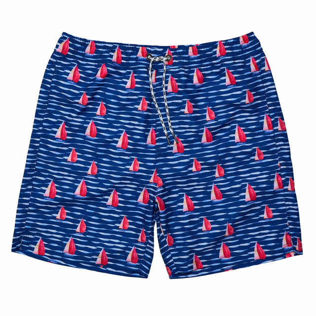 Mens Sailboat Rock Swim Short - HoneyBug 