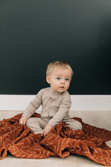 Oatmeal Organic Cotton Ribbed Snap - HoneyBug 