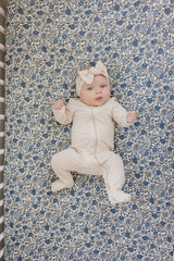 Bluebell Pointelle Bamboo Stretch Crib Sheet - HoneyBug 