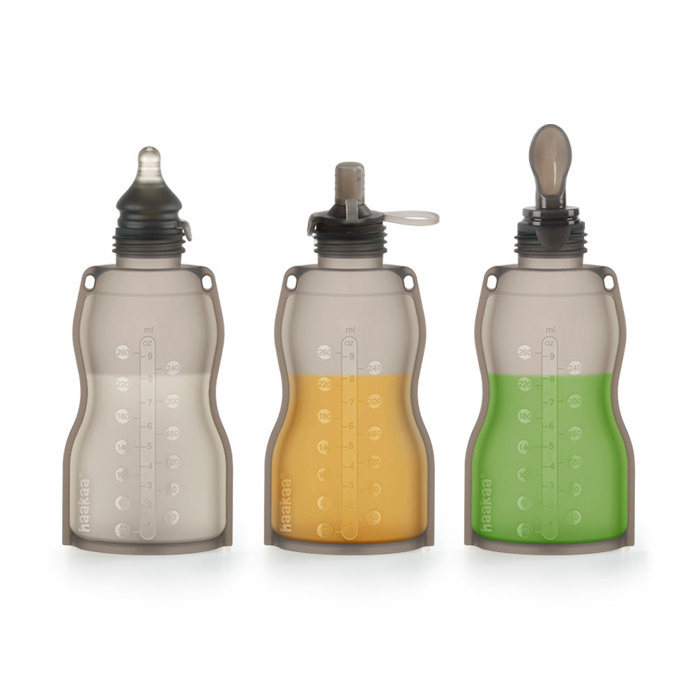 Haakaa Silicone Milk Storage Bag & Sippy Spout Combo - HoneyBug 