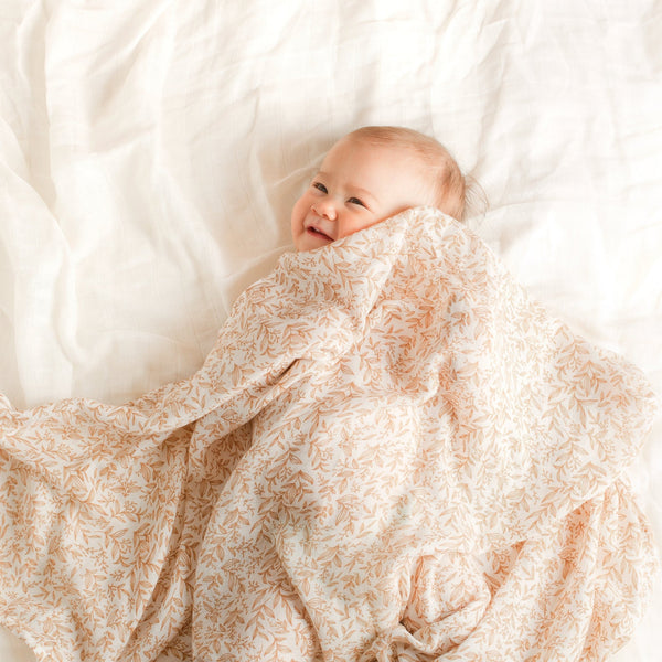 Golden Vines Organic Muslin Wrap Swaddle - HoneyBug 