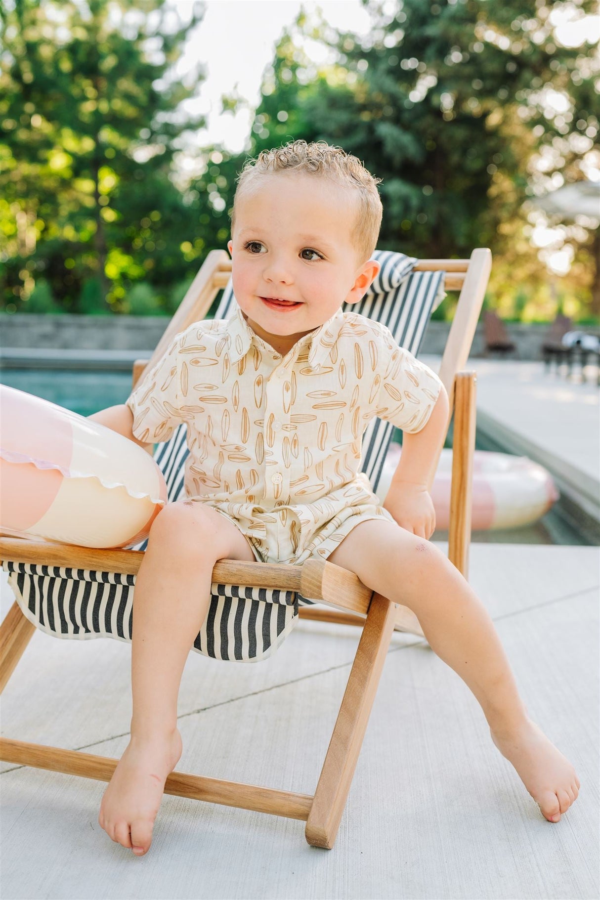 Surfboard Linen Cotton Shorts - HoneyBug 