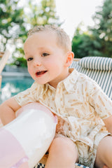 Surfboard Linen Cotton Shorts - HoneyBug 
