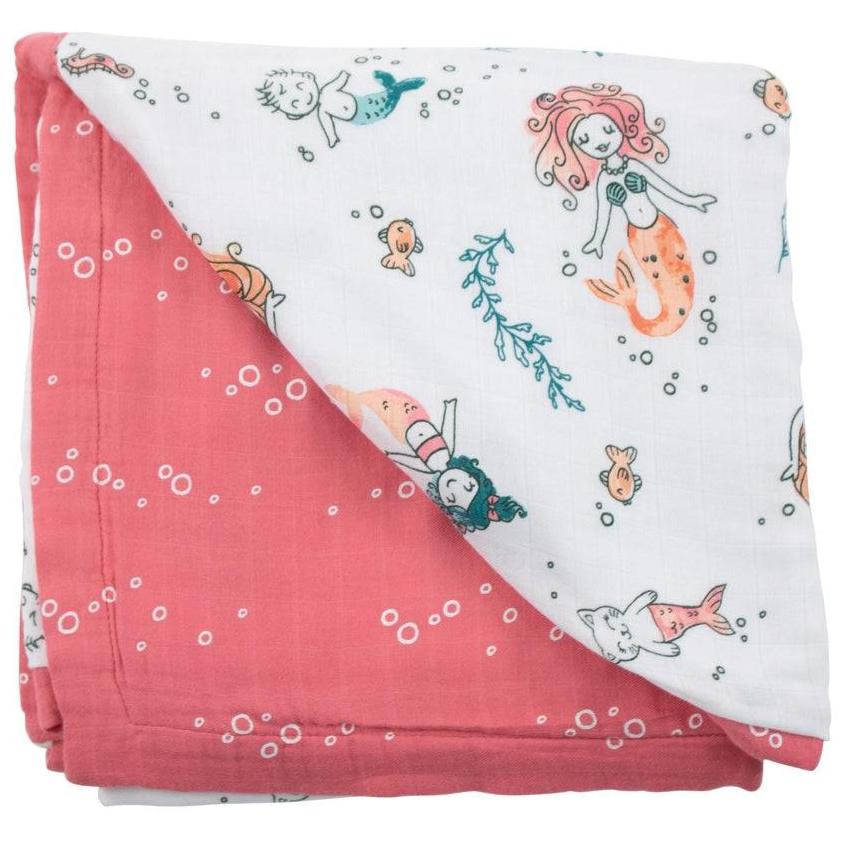 Mermaid + Bubbles Oh So Soft Snuggle Blanket - HoneyBug 