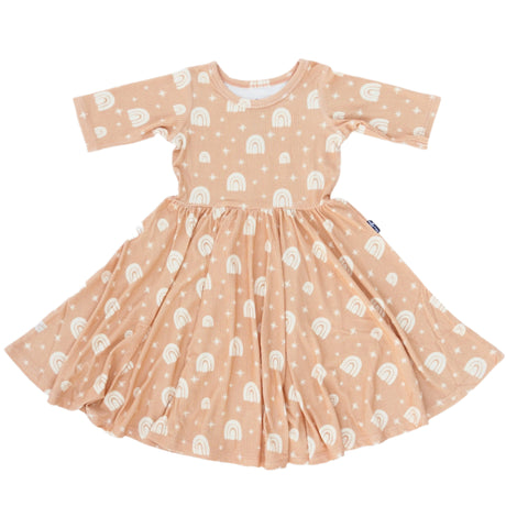 MID SLEEVE TWIRL- Rainbow Ribbed - HoneyBug 