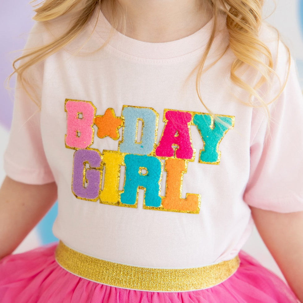 Birthday Girl Patch Short Sleeve T-Shirt - Ballet - HoneyBug 