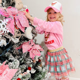 Girly Reindeer Christmas Trucker Hat - Pink/White