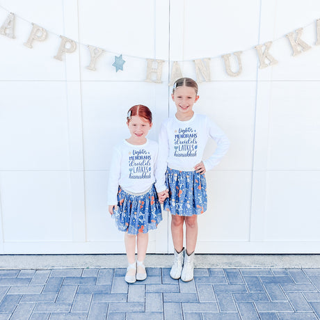 Hanukkah Fun Long Sleeve Shirt - White