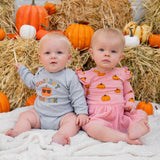 Coolest Pumpkin Long Sleeve Bodysuit - Gray