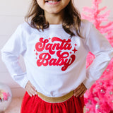 Santa Baby Red Christmas Long Sleeve Shirt - White