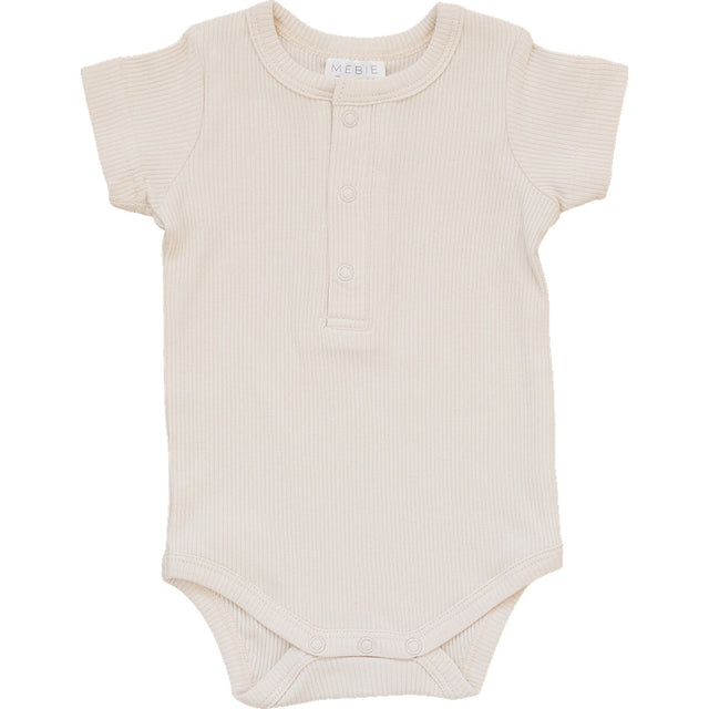 Vanilla Organic Cotton Ribbed Snap Bodysuit - HoneyBug 