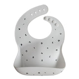 Silicone Baby Bib - Letters White - HoneyBug 