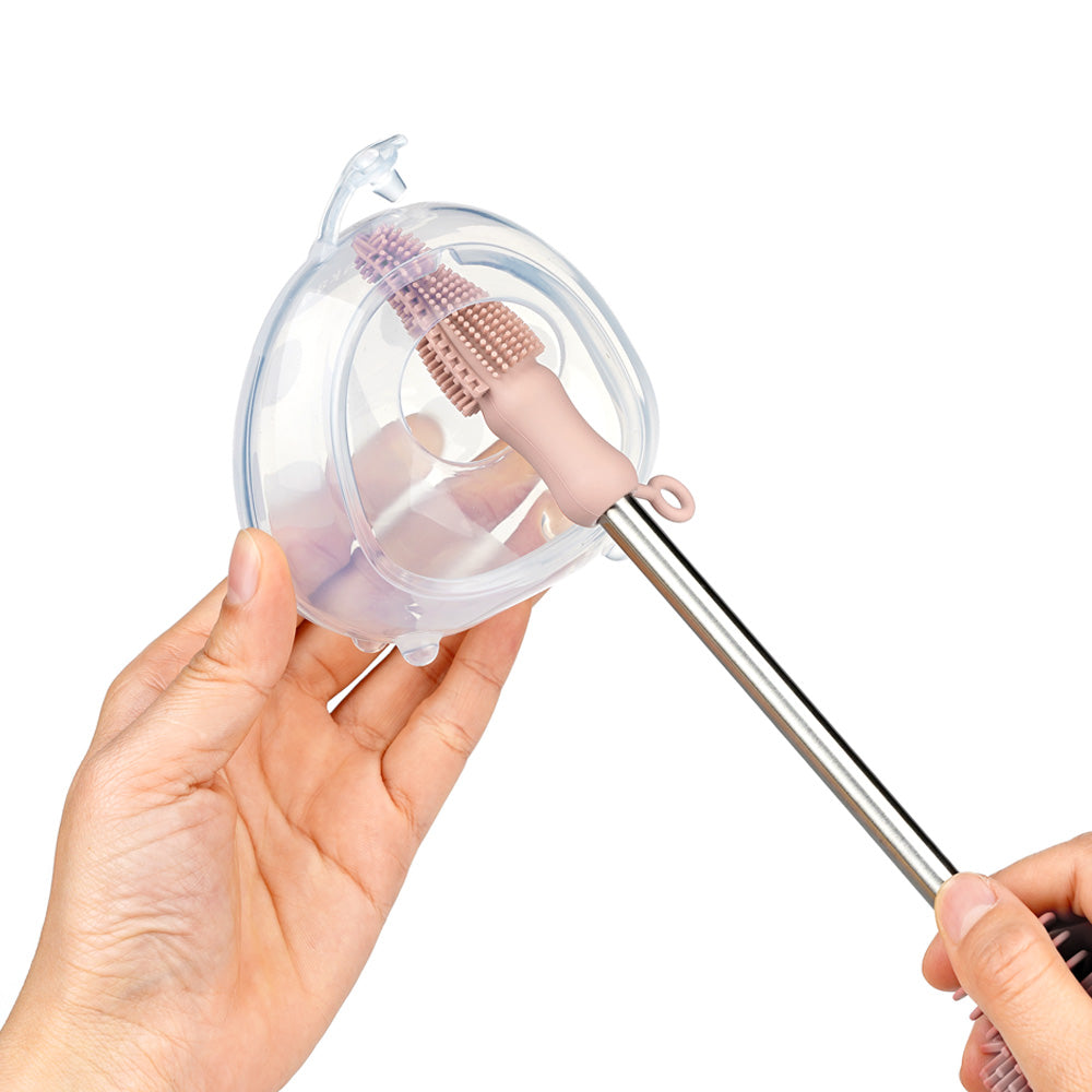 Haakaa Double-Ended Silicone Brush 1 PK - HoneyBug 