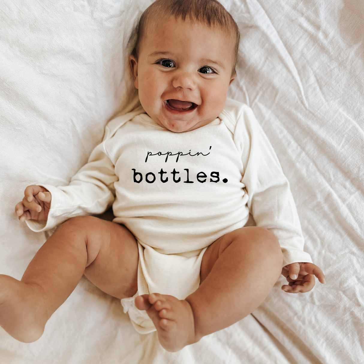 Poppin Bottles Organic Baby Bodysuit Long Sleeve