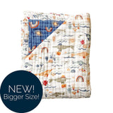 Narwhal + Hello Sunshine Classic Muslin Super Snuggle Blanket - HoneyBug 