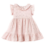 Eyelet Girl's Pink Cotton Dress for Special Occasions