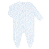 Blue Cheetah Print Crossover Footie