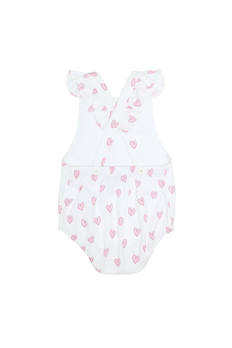Pink Heart Print Ruffle Bubble - HoneyBug 