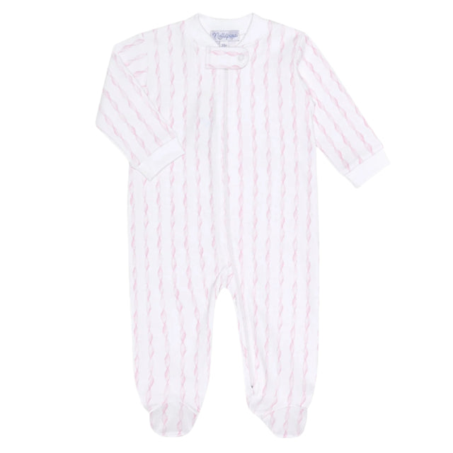 Pink Twirls Zipper Footie - HoneyBug 