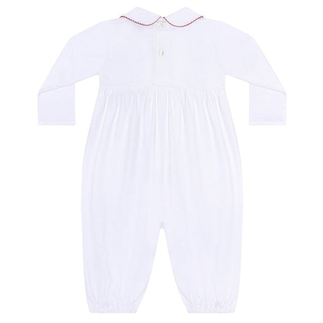 Christmas Wreath Smocked Romper - HoneyBug 