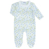 Blue Vines Print Crossover Footie - HoneyBug 