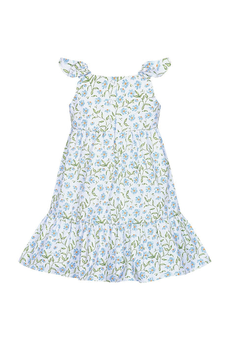 Blue Vines Woven Summer Dress - HoneyBug 