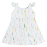 Spirals Print Ruffle Dress - HoneyBug 