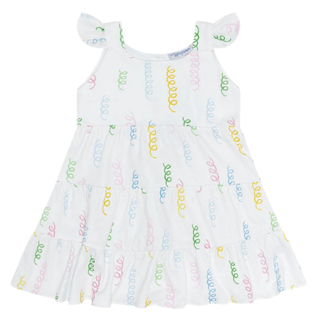 Spirals Print Ruffle Dress - HoneyBug 